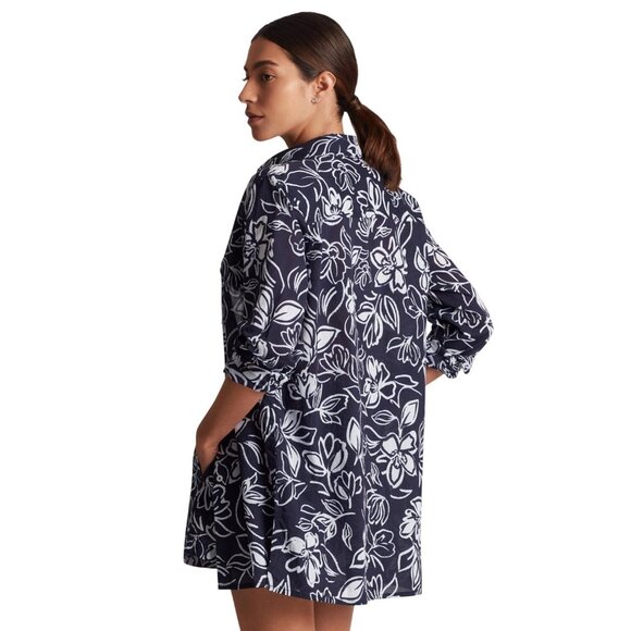 NEW Lauren Ralph Lauren Allora Floral Shirt Cover Up Button Up Floral Blue L - Picture 7 of 7